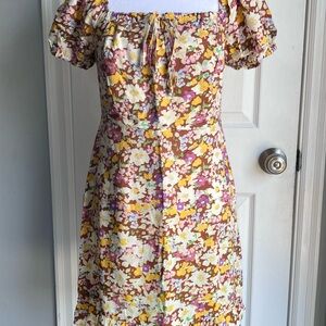 Sanctuary Floral Puff Sleeve Mini Dress